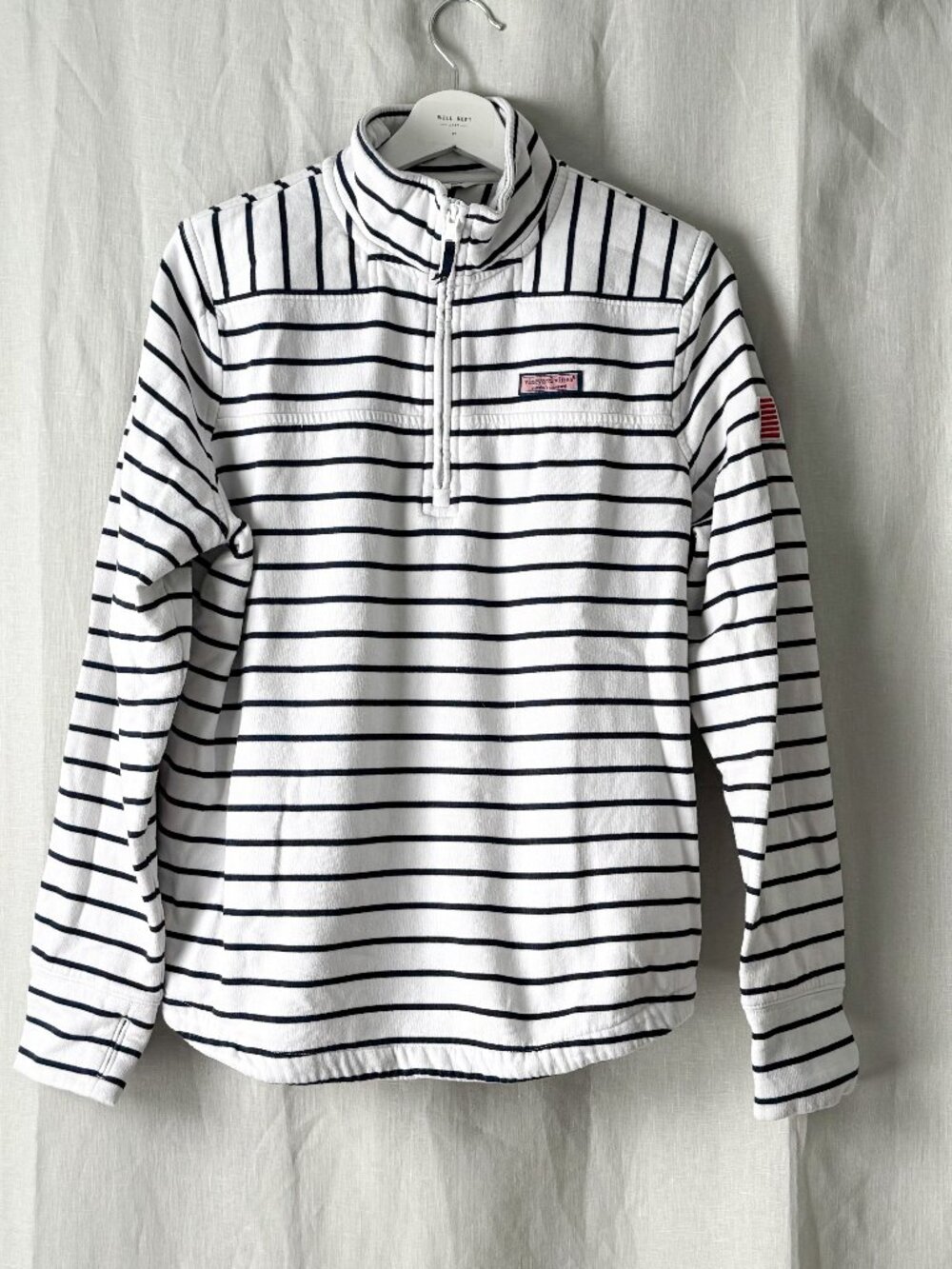Vineyard Vines Americana Striped Shep Shirt Quarter Zip Pullover Size Large - Picture 1 of 6